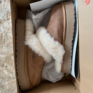 UGG Disquette Chestnut Platform Slippers - Size 7